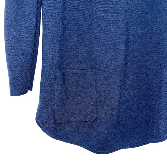 Theory Dark Blue Wool Zip Back Tunic Sweater - Picture 2 of 7